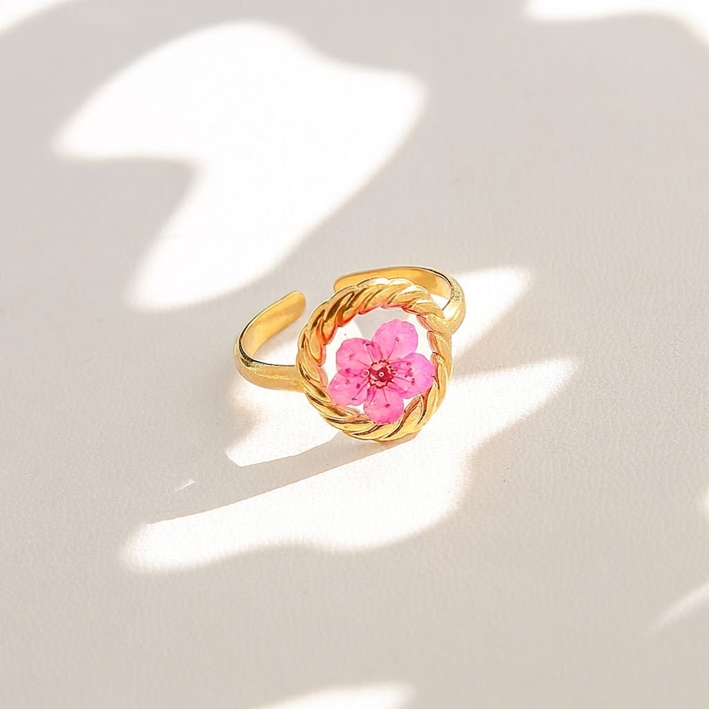 Anillo Ovalado con Flor